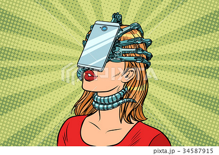 face id smartphone parasite, woman and Internet face id smartphone parasite, woman and Internet 34587915