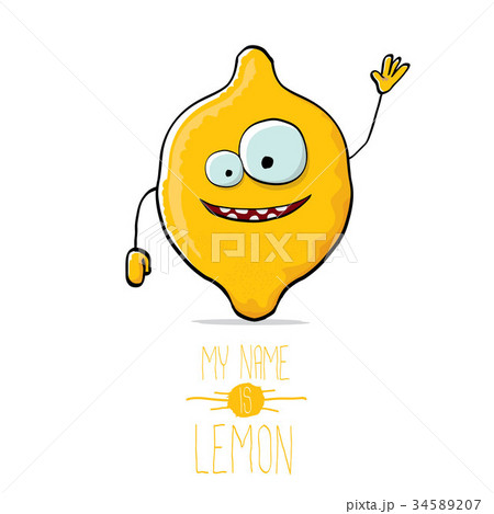 vector funny cartoon cute yellow lemon vector funny cartoon cute yellow lemon 34589207