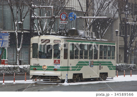 残雪残る熊本市電1200形 残雪残る熊本市電1200形 34589566