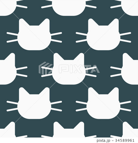 Cats heads vector illustration cute animal funny Cats heads vector illustration cute animal funny 34589961