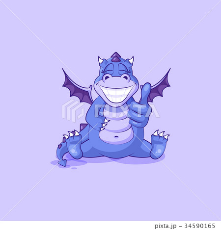 Vector Emoji character cartoon dragon dinosaur 34590165