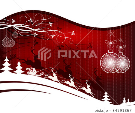 Christmas red background with Santa Claus Christmas red background with Santa Claus 34591867