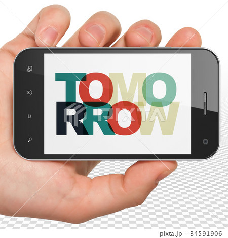 Time concept: Hand Holding Smartphone with 34591906