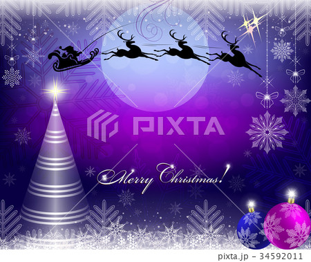 blue christmas background with santa claus on 34592011