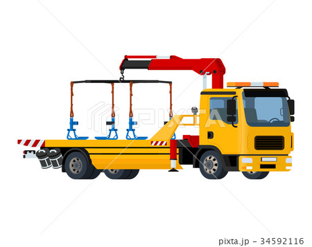 Vector isolated yellow tow truck 34592116