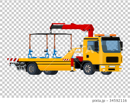 Vector isolated yellow tow truck 34592116