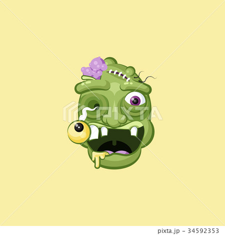 Head, facial expression hungry zombie with 34592353