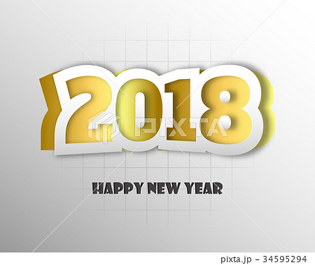 Happy new 2018 year. Greetings card. Happy new 2018 year. Greetings card. 34595294