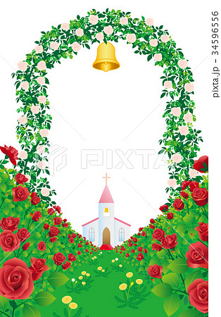 教会へつづく薔薇の花道 教会へつづく薔薇の花道 34596556