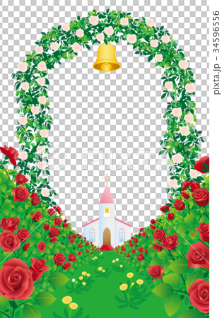 教会へつづく薔薇の花道 教会へつづく薔薇の花道 34596556