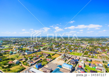 山武郡九十九里町　不動堂海水浴場付近を空撮 34597227