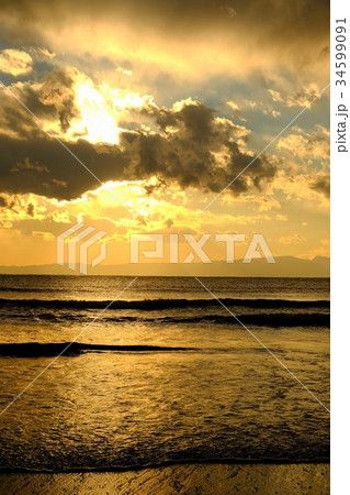 海岸の夕焼・片瀬海岸 海岸の夕焼・片瀬海岸 34599091