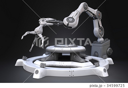Sci-Fi Industrial robot arm 34599725