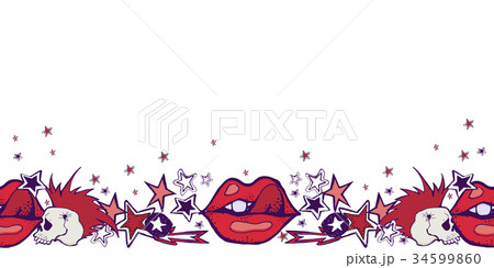 Hand drawn vector illustration. Punk rock theme.  34599860