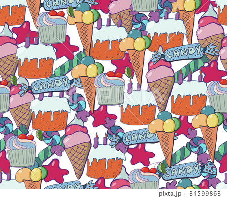 Cute brightly holiday seamless background. 34599863