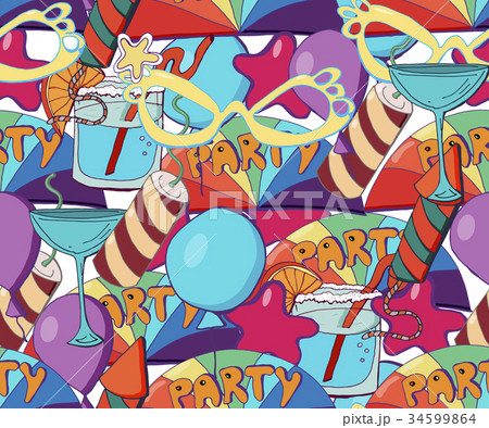 Cute brightly holiday seamless background.  34599864