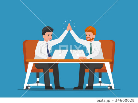 Businessman giving high five to each other. 34600029