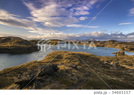 Iceland landscape _ Myvatn lake 34603157