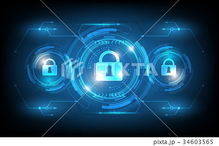 Security switch button set innovation concept 34603565