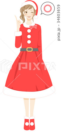 クリスマス　全身サンタ　マル 34603659