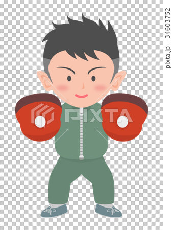 ボクシング トレーナー コーチ パンチングミットのイラスト素材