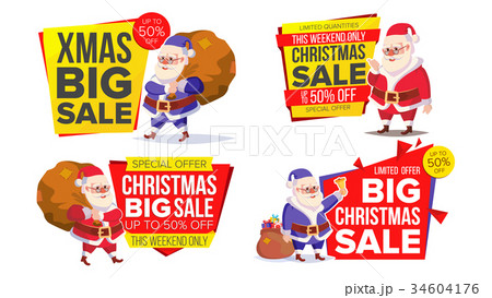 Christmas Sale Banner Template With Santa Claus Christmas Sale Banner Template With Santa Claus 34604176