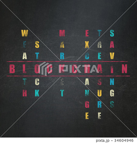 Money concept: Blockchain in Crossword Puzzle Money concept: Blockchain in Crossword Puzzle 34604946