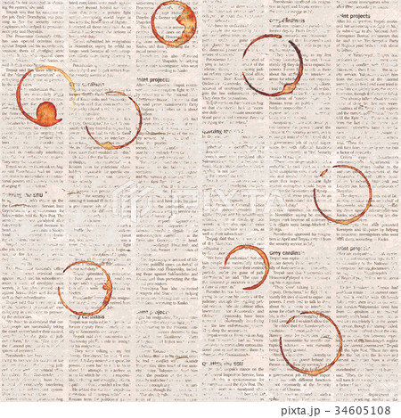 Coffee cups traces on old newspaper 34605108