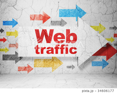 Web development concept: arrow with Web Traffic on 34606177