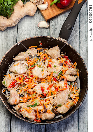 Pork in Chinese with vegetables Pork in Chinese with vegetables 34606761