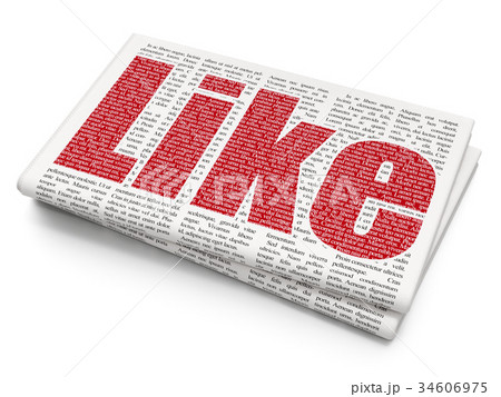 Social media concept: Like on Newspaper background Social media concept: Like on Newspaper background 34606975