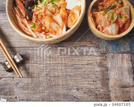 Army stew with noodle korean food Army stew with noodle korean food 34607105