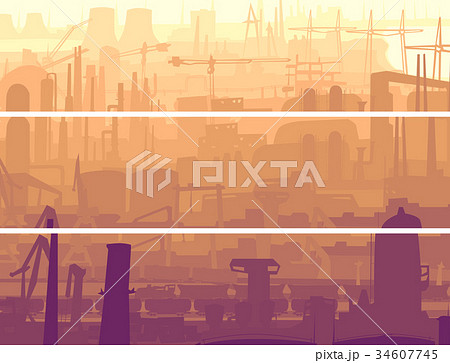 Abstract banner industrial part of city. 34607745