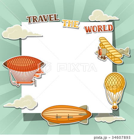 Travel background with retro air transport Travel background with retro air transport 34607893