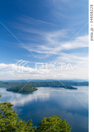 十和田湖　御鼻部山展望台から望む御倉半島と中山半島 34608228