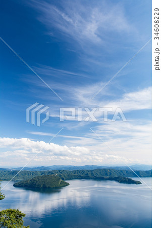 十和田湖　御鼻部山展望台から望む御倉半島と中山半島 34608229