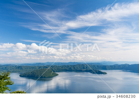 十和田湖　御鼻部山展望台から望む御倉半島と中山半島 34608230