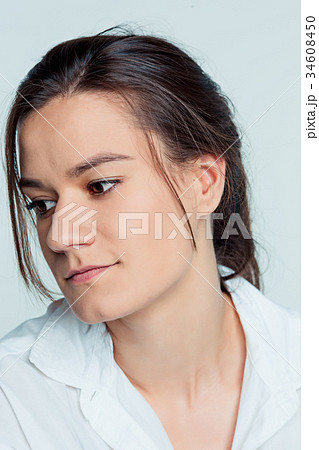 The young woman's portrait with thoughtful 34608450