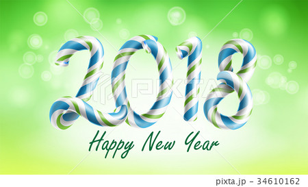 2018 Happy New Year Background Vector. Flyer Or 34610162