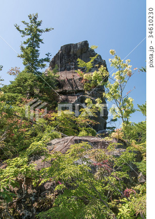 十和田湖 自籠岩 じごもりいわ の写真素材