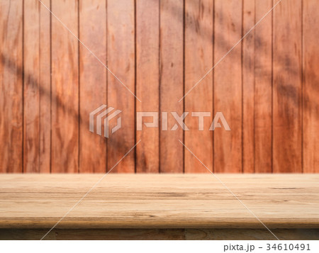 wooden counter top with grunge wood background 34610491