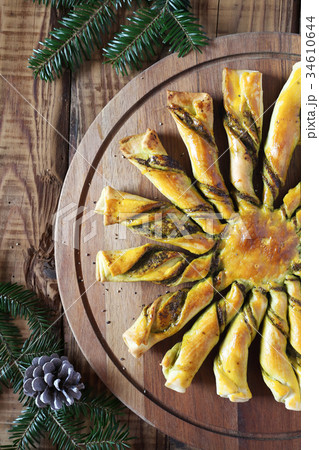 Tarte soleil. New Year  pastry 34610644