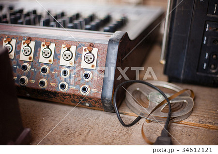Old unnecessary faulty musical equipment mixer Old unnecessary faulty musical equipment mixer 34612121