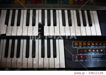 Old retro unnecessary faulty musical synthesizer Old retro unnecessary faulty musical synthesizer 34612126