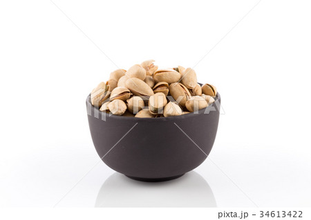 pistachio nut on white 34613422