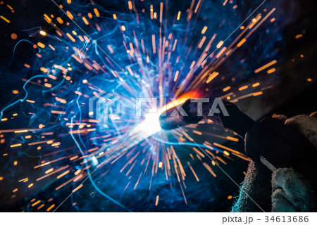 Industrial steel welder in factory technical, Industrial steel welder in factory technical, 34613686