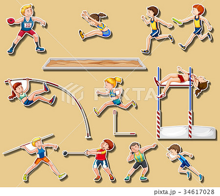 Sticker design for track and field sports 34617028