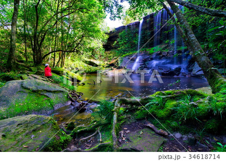 tranquil waterfall, Phu Kradueng National Park tranquil waterfall, Phu Kradueng National Park 34618714