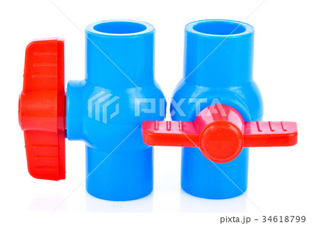 Plastic water pipe on white background Plastic water pipe on white background 34618799