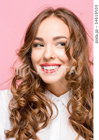 The young woman's portrait with happy emotions 34619503